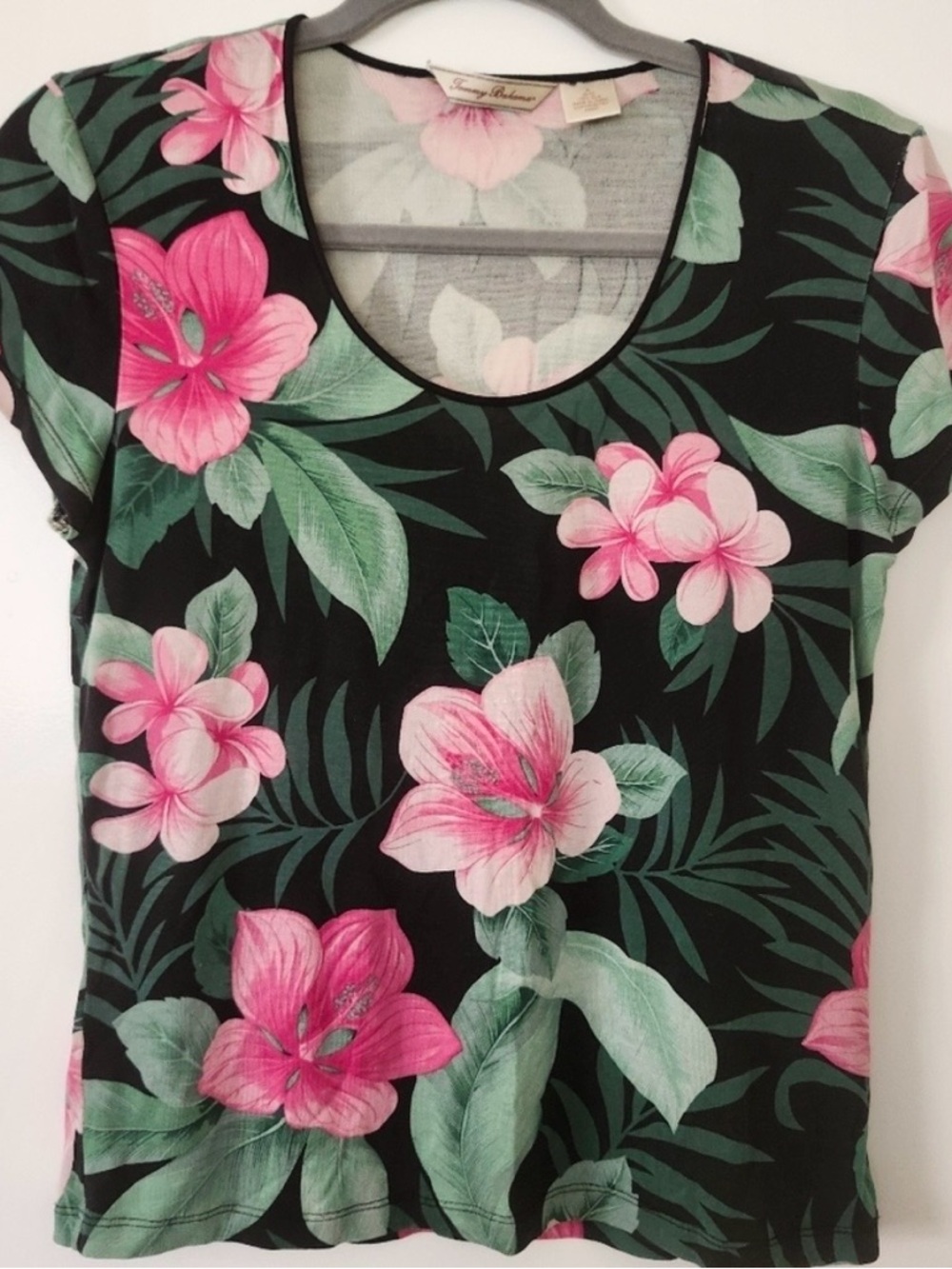 Tommy Bahama 100% Silk Tropical Cropped Short Sleeve Shirt Medium Hawaiian